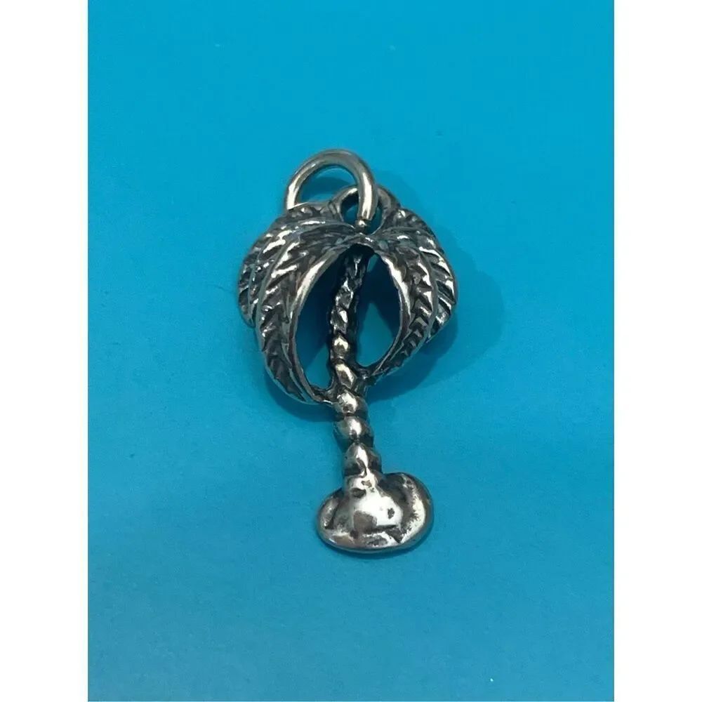 Palm Tree Sterling Silver Jewelry Charm #tropical #plant